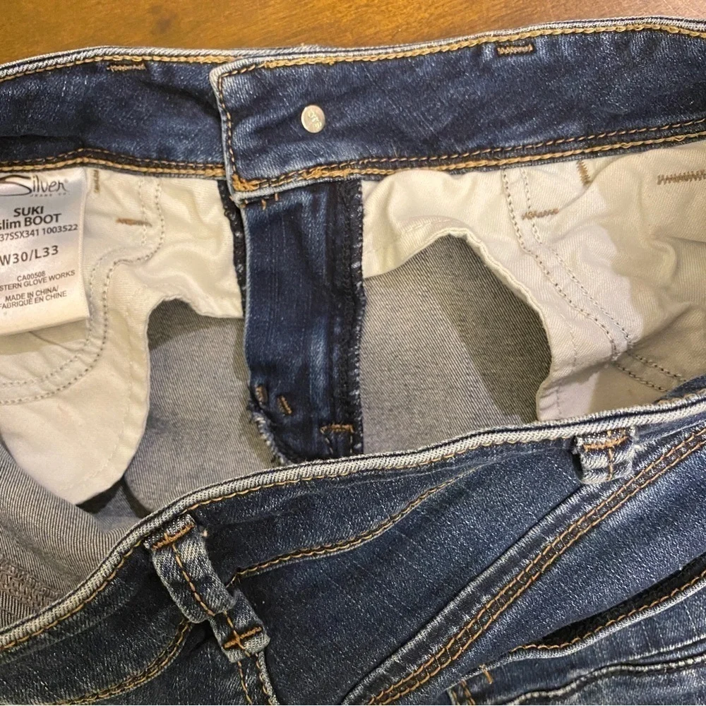 Silver Jeans 30 (US 8) Suki Slim Boot Jeans Low Rise Womens Stretch